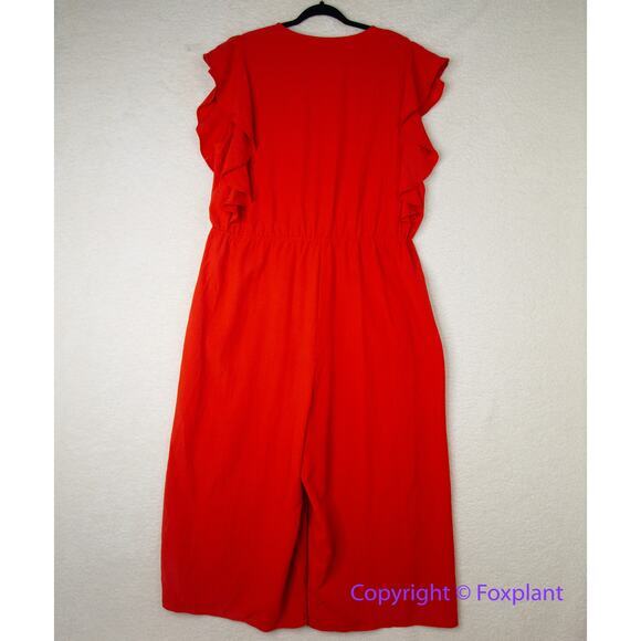 ANTHROPOLOGIE x HUTCH Crepe Flutter Sleeve Wide Leg Jumpsuit, plus size 2X - Picture 10 of 14